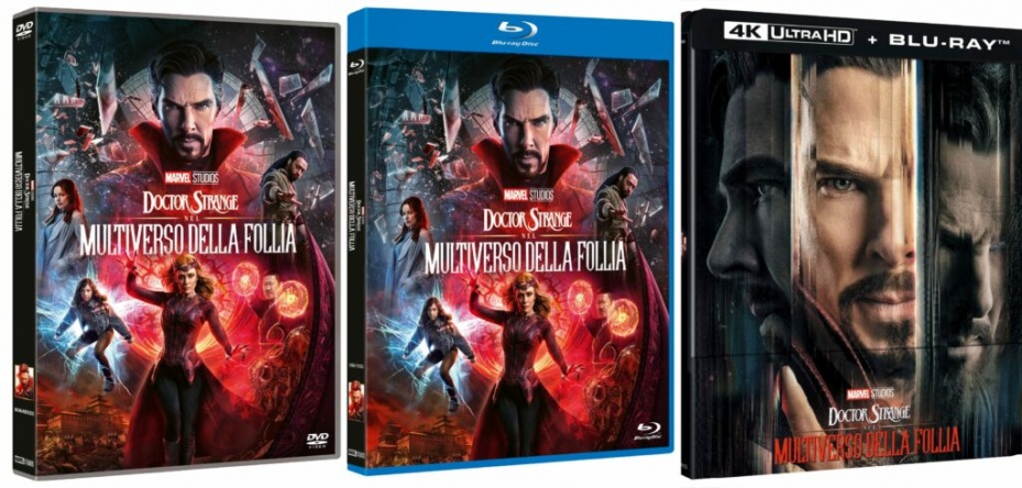 Locandina italiana DVD e BLU RAY Doctor Strange nel Multiverso della Follia 